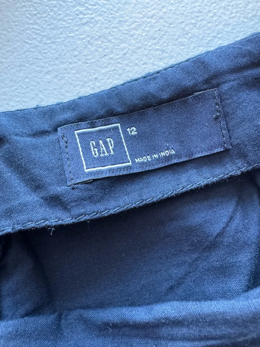 Gap Navy Eyelet Embroidered Mini Skirt Size 12 Cotton Boho Preppy Summer